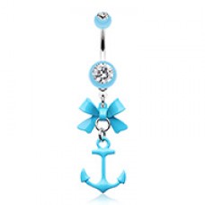 Cute Anchor Bow-Tie Belly Button Ring