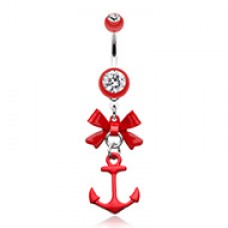 Cute Anchor Bow-Tie Belly Button Ring