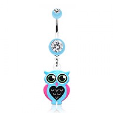 Owl Love Belly Button Ring