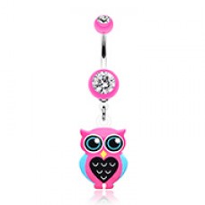 Owl Love Belly Button Ring