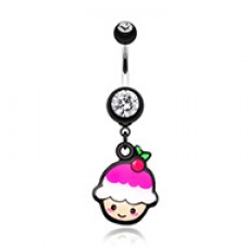 Kawaii Cherry Cupcake Belly Button Ring