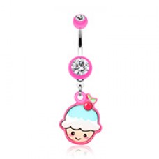 Kawaii Cherry Cupcake Belly Button Ring