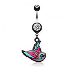 Vibrant Bird Belly Button Ring