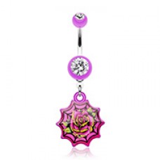 Black Widow's Rose Belly Button Ring
