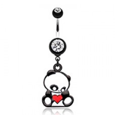 Panda Heart Belly Button Ring