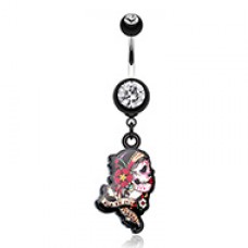 Gypsy Sugar Skull Belly Button Ring