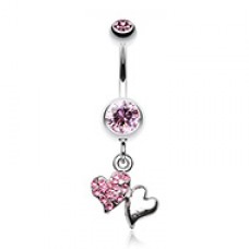Hugging Hearts Luster Belly Button Ring