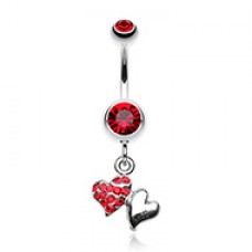 Hugging Hearts Luster Belly Button Ring
