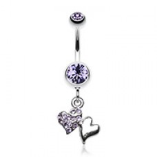Hugging Hearts Luster Belly Button Ring