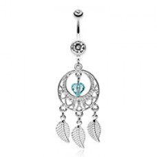 Heart Hoop Dream Catcher Belly Button Ring