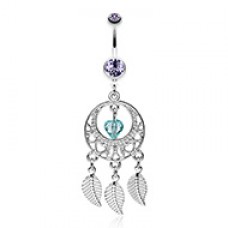 Heart Hoop Dream Catcher Belly Button Ring