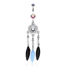 Heart Shield Dream Catcher Belly Button Ring