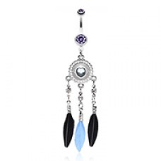 Heart Shield Dream Catcher Belly Button Ring