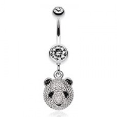Adorable Panda Dangle Belly Button Ring