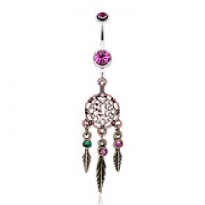 Majestic Elegance Dream Catcher Belly Button Ring