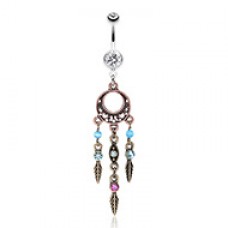 Beautiful Vintage Style Dream Catcher Belly Button Ring