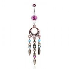 Beautiful Vintage Style Dream Catcher Belly Button Ring