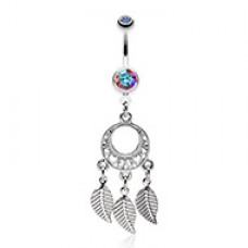 Petit Heart Hoop Dream Catcher Belly Button Ring