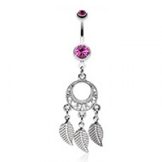 Petit Heart Hoop Dream Catcher Belly Button Ring