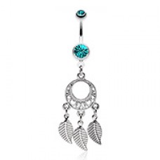 Petit Heart Hoop Dream Catcher Belly Button Ring