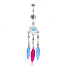 Stylish Heart Dream Catcher Belly Button Ring