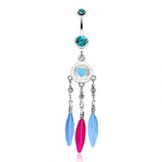 Stylish Heart Dream Catcher Belly Button Ring