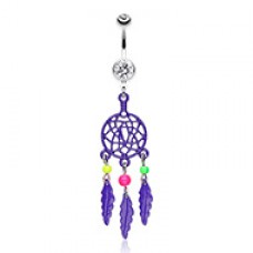 Enchanted Links Dream Catcher Belly Button Ring