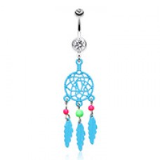 Enchanted Links Dream Catcher Belly Button Ring