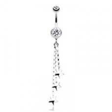 Triple Falling Star Belly Button Ring