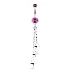 Triple Falling Star Belly Button Ring