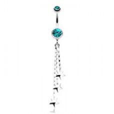 Triple Falling Star Belly Button Ring