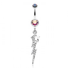 Lightning Star Belly Button Ring