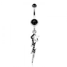 Lightning Star Belly Button Ring