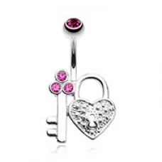 Key to My Heart's Lock Belly Button Ring