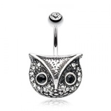 Vintage Night Owl Belly Button Ring