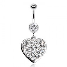 Shimmering Heart Belly Button Ring