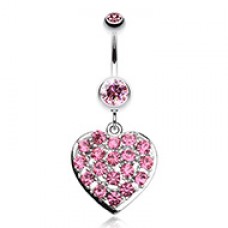 Shimmering Heart Belly Button Ring