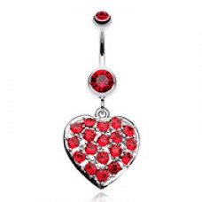 Shimmering Heart Belly Button Ring