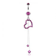 Enchanting Curvatious Heart Belly Button Ring