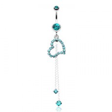 Enchanting Curvatious Heart Belly Button Ring