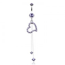 Enchanting Curvatious Heart Belly Button Ring