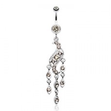 Sparkle Wave Drops Belly Button Ring