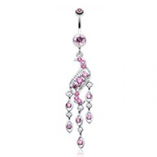Sparkle Wave Drops Belly Button Ring