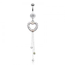 Classy Heart Cascading Belly Button Ring
