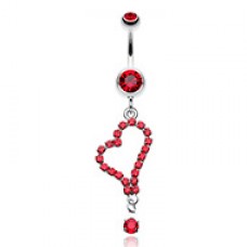 Romantic Curved Heart Belly Button Ring