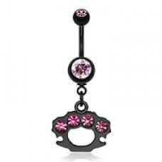 Blackline Brass Knuckle Sparkle Belly Button Ring
