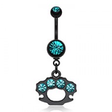 Blackline Brass Knuckle Sparkle Belly Button Ring