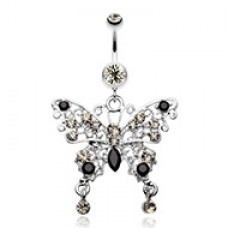 Fancy Gem Butterfly Belly Button Ring