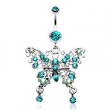 Fancy Gem Butterfly Belly Button Ring