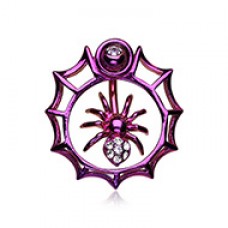 Spider in Web Sparkle Belly Button Ring